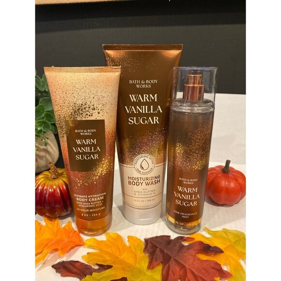 Bath & Body Works “Warm Vanilla Sugar” New 3 Pc Body Care Set - Picture 1 of 11
